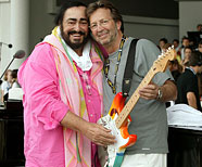Luciano Pavarotti and Eric Clapton, Parco Novi Sad, 29 May 2003.