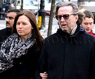 Eric Clapton with his wife Melia, February 19th, 2010, New York City.