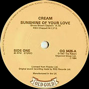Sunshine Of Your Love / Anyone For Tennis? (The Savage Seven Theme), Old Gold UK OG 9426, May 1984, 7″45 RPM.