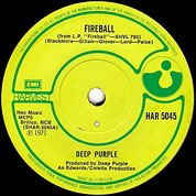 Fireball / Demon's Eye, Harvest UK, HAR 5045, October 29, 1971, 7″45 RPM.