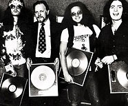 «Deep Purple» Gold discs for the albums «Burn» and «Stormbringer», Gothenburg, Sweden, March 21, 1975.