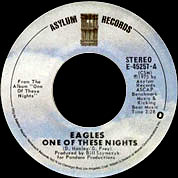 One Of These Nights / Visions, Asylum USA E-45257, 19 May 1975, 7″45 RPM.