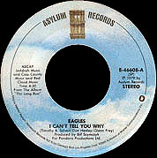 I Can't Tell You Why / The Greeks Don't Want No Freaks, Asylum USA E-46608, 4 Feb 1980, 7″45 RPM.