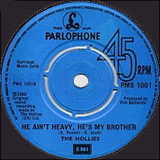 He Ain't Heavy, He's My Brother / 'Cos You Like To Love Me, Parlophone UK PMS 1001, 13 Aug 1982, 7″45 RPM.
