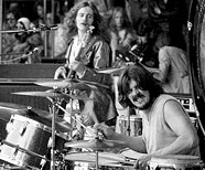 John Paul Jones and John Bonham on stage, 1970. Photo by Michael Putland.