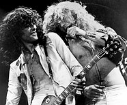 1976, Singer Robert Plant (on right) and guitarist Jimmy Page.