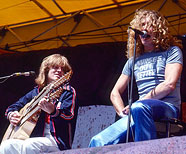 John Paul Jones, Robert Plant, Coliseum, Oakland, CA, July 23, 1977.