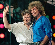 John Paul Jones, Robert Plant, London, UK, Live Aid, July 13th, 1985.
