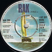 I Bit Off More Than I Could Chew / Red Hot Rosie, UK, RAK 200, April 04, 1975, 7″45 RPM.