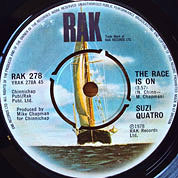 The Race Is On / Non Citizen, UK, RAK 278, June 30, 1978, 7″45 RPM.