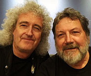 Brian May in the studio with Tim Staffell, May 2018.