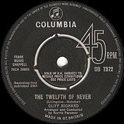 The Twelfth Of Never / I'm Afraid To Go Home, Columbia DB 7372, 2 Oct 1964, 7″45 RPM.