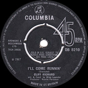 I'll Come Runnin' / I Get The Feelin', Columbia DB 8210, 2 Jun 1967, 7″45 RPM.