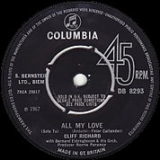 All My Love (Solo Tu) / Sweet Little Jesus Boy, Columbia DB 8293, 10 Nov 1967, 7″45 RPM.