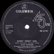 Sunny Honey Girl / Don't Move Away / I Was Only Fooling Myself, Columbia DB 8747, 8 Jan 1971, 7″45 RPM.