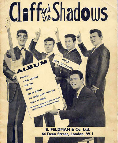 реклама нового альбома Cliff and the Shadows, начало 60-х