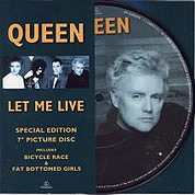 Let Me Live / Fat Bottomed Girls / Bicycle Race, Parlophone QUEENPD 24, 17 Jun 1996, 7″45 RPM.