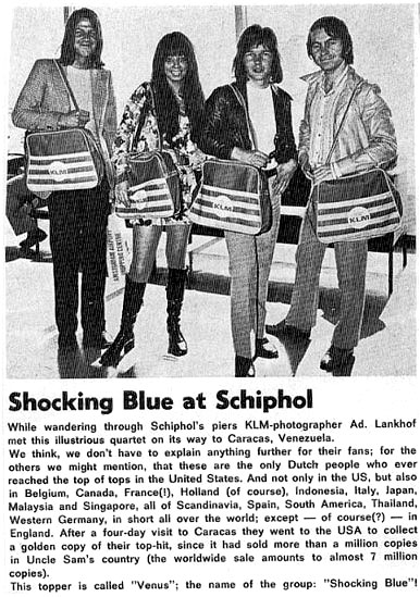 ????? (USA)  1970 , Shocking Blue at Schiphol.