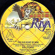 This Old Heart Of Mine / All In The Name Of Rock 'N' Roll, Riva RIVA 1, 7 Nov 1975, 7″45 RPM.