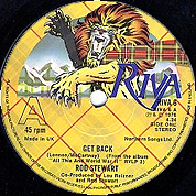 Get Back / Trade Winds, Riva RIVA 6, 20 Nov 1976, 7″45 RPM.