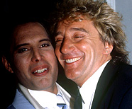 Freddie Mercury and Rod Stewart, 1990.