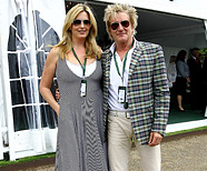 Rod Stewart and Penny Lancaster in  Syon Park on June 24, 2011 in London, England.